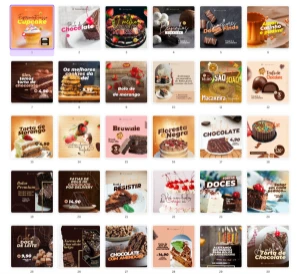 Pack Canva Confeitaria - 80 Artes Editáveis - Serviços Digitais