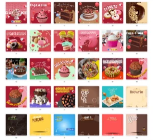 Pack Canva Confeitaria - 80 Artes Editáveis - Serviços Digitais