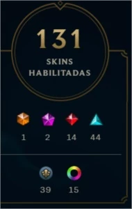 Conta de lol,lvl 349,ouro 4,131 skins vendo por 300 reais - League of Legends