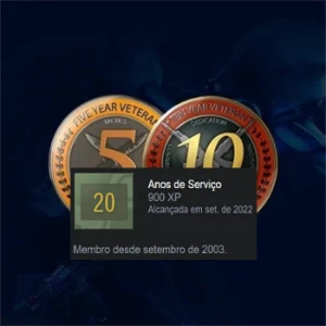 Conta Antiga Steam 20 Anos (Setembro De 2003) 5 E 10 Anos - Counter Strike CS