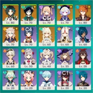 Conta Genshin Impact Ar49 C/ Xiao Venti Childe Albedo Qiqi