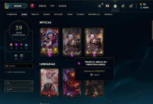Conta prata 3 com 50 Champs e 39 Skins + 2 Prestigios - League of Legends LOL