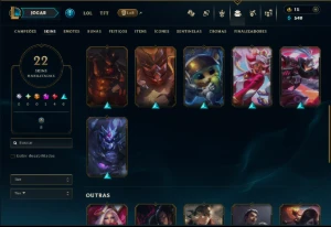 Ferro 1 com 75 Champs e 22 Skins - League of Legends LOL
