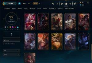 Ferro 1 com 75 Champs e 22 Skins - League of Legends LOL