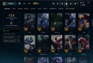 Ferro 1 com 75 Champs e 22 Skins - League of Legends LOL