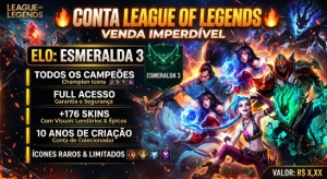 Vendo conta de lol esmeralda   level 534 com diversas skins - League of Legends