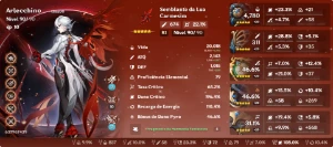 Arlecchino C6 + Arma, Cloringe, Kazuha, Baizhu+ 90 tiros lim - Genshin Impact