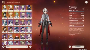 Arlecchino C6 + Arma, Cloringe, Kazuha, Baizhu+ 90 tiros lim - Genshin Impact