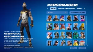 Conta com 246 skins (loja, passe, clube fortnite e missões),