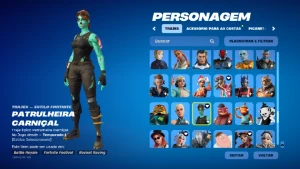 Conta com 246 skins (loja, passe, clube fortnite e missões),