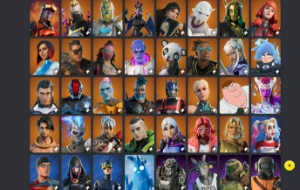 Conta com 246 skins (loja, passe, clube fortnite e missões),