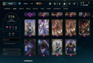 Ouro 2 com TODOS os champs  e 378 Skins + 15 Prestigios - League of Legends LOL