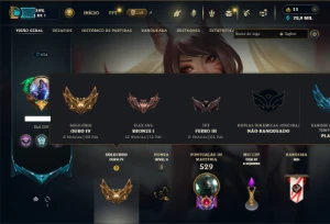 Ouro 4 com TODOS os champs e 259 Skins +1 Transcendente - League of Legends LOL