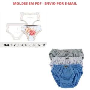 Moldes de Cueca e Calcinha Infantil em PDF - Costura Fácil - Outros