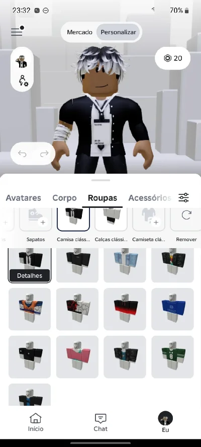 Conta e vem com 20 robux gratis