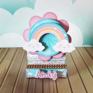 Kit 100 Lembrancinhas Arco-Íris com Apliques 3D - Artesanato e Personalizados