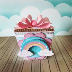 Kit 100 Lembrancinhas Arco-Íris com Apliques 3D - Artesanato e Personalizados
