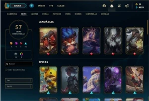 Conta prata 4 com 80 champs e 57 skins - League of Legends LOL