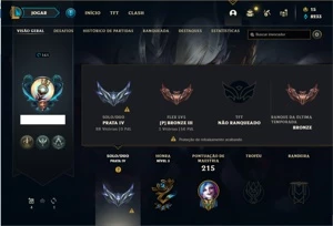 Conta prata 4 com 80 champs e 57 skins - League of Legends LOL