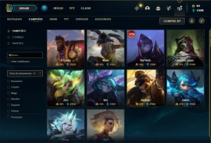 Conta Unranked com 160 Champs e 157 Skins + 2 Prestigios - League of Legends LOL
