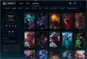 CONTA NO LOL 261 SKINS, 12 GEMAS e 23 CHROMAS. - League of Legends