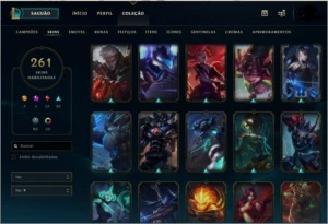 CONTA NO LOL 261 SKINS, 12 GEMAS e 23 CHROMAS. - League of Legends