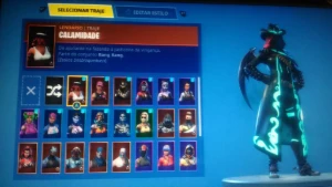 conta fortnite top, muita skin