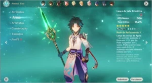 AR 37 / Xiao + Lança de Jade + Zhongli / Banner com 53 Tiros - Genshin Impact
