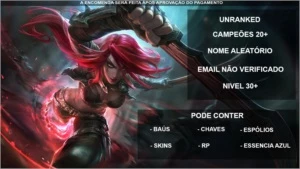 CONTAS UNRANKED PARA ENCOMENDA - League of Legends LOL