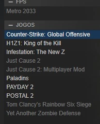 Conta steam com cs go, raibow six siege, pay day 2.