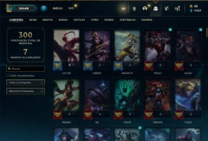 Conta Unranked com 126 Champs e 60 Skins + 18 Fragmentos - League of Legends LOL