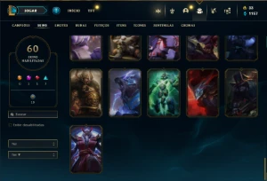 Conta Unranked com 126 Champs e 60 Skins + 18 Fragmentos - League of Legends LOL