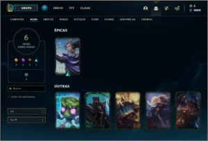 Conta prata 1 com 34 champs e 6 skins - League of Legends LOL