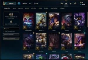 Conta prata 1 com 34 champs e 6 skins - League of Legends LOL