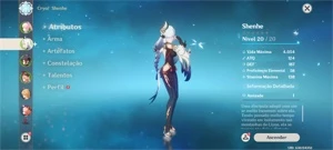 Conta genshim Ar10,Mona,Shenne,Kokomi - Genshin Impact