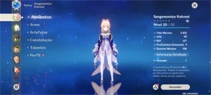 Conta genshim Ar10,Mona,Shenne,Kokomi - Genshin Impact