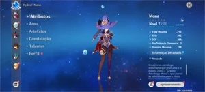 Conta genshim Ar10,Mona,Shenne,Kokomi - Genshin Impact