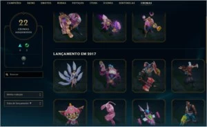 League Of Legends-300 Skins-Todos Heróis- Plat 1 Solo e TFT. LOL