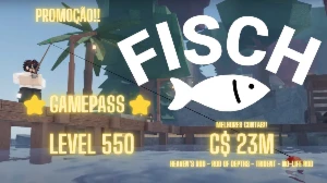 Conta Fisch Roblox Lvl 550 (Heaven's Rod+No-Life+Gamepass)