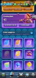Conta nível 65, 8 carta nível máximo,10 evolução, conta boa - Clash Royale