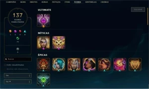Conta lol 220 skins ja foi mestre - League of Legends