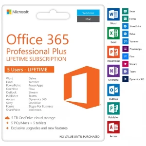 Licença Microsoft Office 365 Vitalício Para 5 Dispositivos - Softwares e Licenças