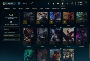 Bronze 4 com 40 Champs e 14 Skins + 2 Espolios - League of Legends LOL