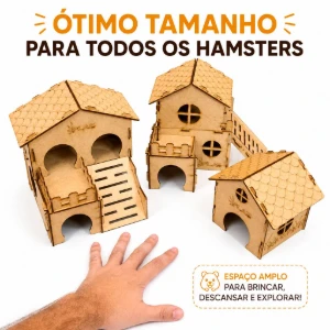 Kit 2 Casinhas Premium para Hamster - Flap Pet - Artesanato e Personalizados