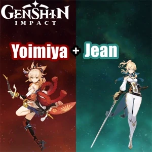 Conta Genshin Impact AR 5 com Yoimiya e Jean