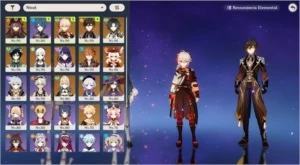 Genshin impact rank 58 com 12 chars 5 e 7 armas t5