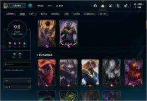Conta Lol Prata 2 (98skins, 71 champs) 4k de rp na conta - League of Legends