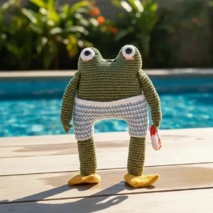 Sapo com Bóia Amigurumi - Artesanato e Personalizados