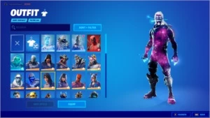 Conta com Skin Galaxy, ikonik, Glow e Picareta Minty - Fortnite
