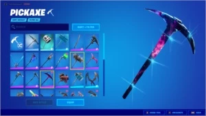 Conta com Skin Galaxy, ikonik, Glow e Picareta Minty - Fortnite